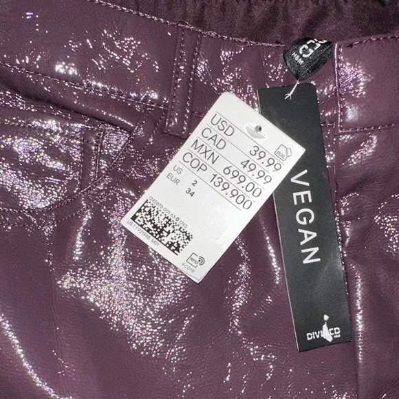 H&M Shiny Purple Vegan Pants - Picture 2 of 6